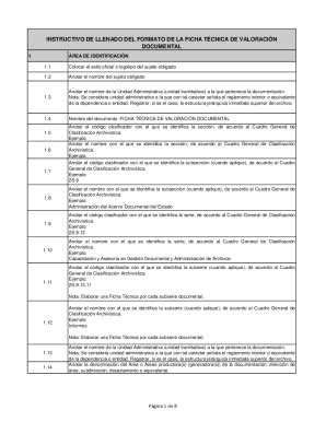 Fillable Online Instructivo De Llenado Del Formato De La Ficha Tcnica