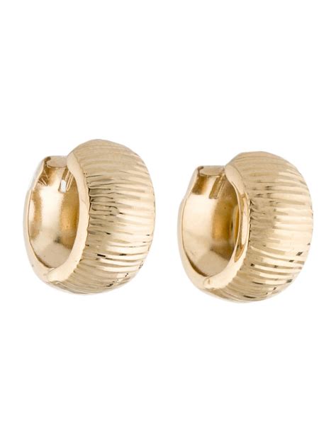 Earrings 14K Reversible Huggie Earrings - 14K Yellow Gold Huggie ...