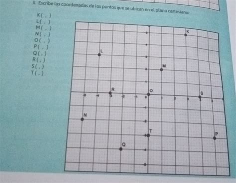 Solved Ii Escribe Las Coordenadas De Los Puntos Que Se Ubican En El