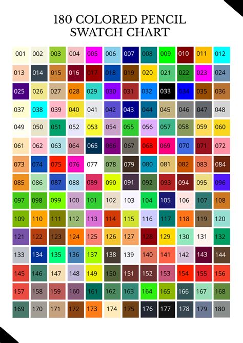Free 120 Color Swatch Chart Template To Edit Online