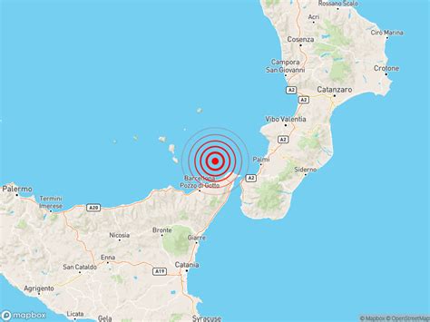 Scossa Di Terremoto Magnitudo Sulla Costa Siciliana Nord Orientale