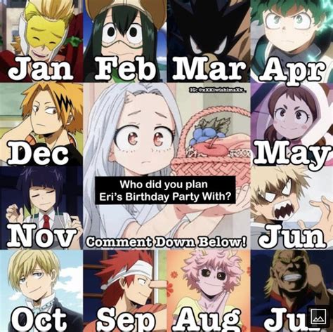 Mha Months Birthday Scenario Game Boku No Hero Academia Funny