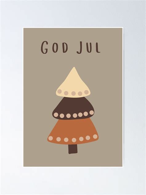 God Jul Julkort Swedish Christmas Scandinavian Design Poster For