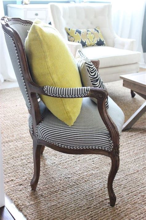 Ticking Stripe Chair Striped Chair Ticking Fabric Reupholster Chair