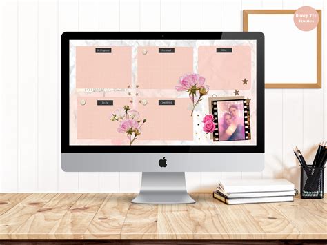 Laptop Wallpaper Organizer Aesthetic Pink