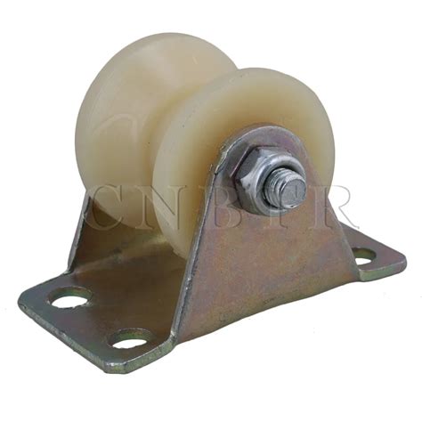 Cnbtr Dia Beige Steel Nylon Groove Fixed Caster Track Roller