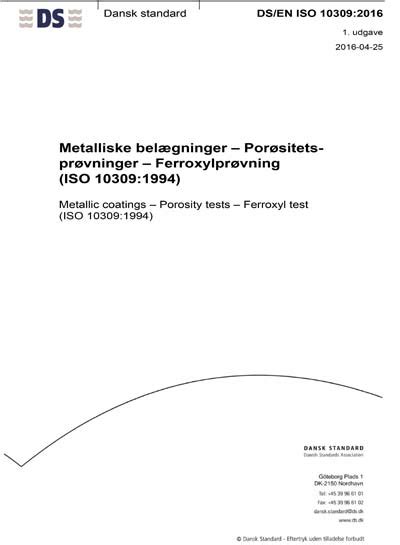 Ds En Iso Metallic Coatings Porosity Tests Ferroxyl