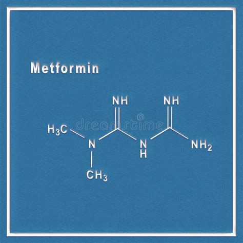 Metformin Molecular Structure 3d Model Molecule Biguanides Structural Chemical Formula View