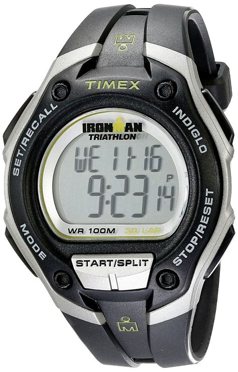 Mens Ironman Traditional 30 Lap Resin Case And Black Strap Grey Dial Black Watch T5k412