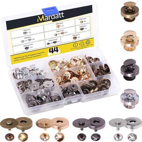 Amazon Mardatt 4 Colors Button Clasps Assortment Set Metal Nickle