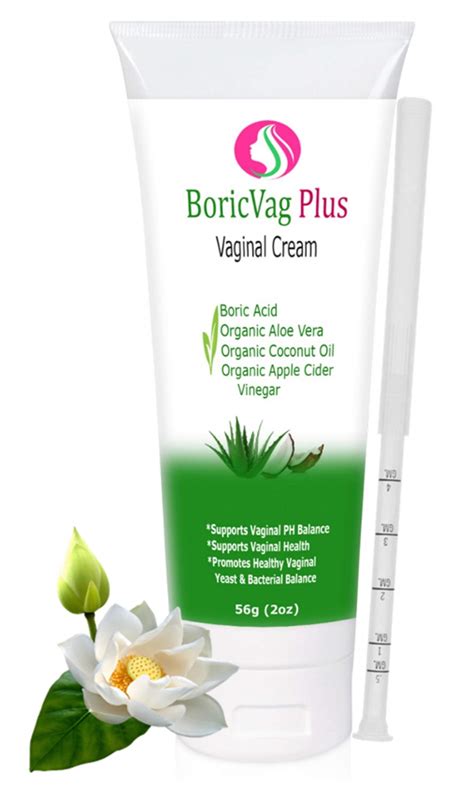 Boric Acid Vaginal Cream With Organic Aloe Vera Organic Coconut Oil