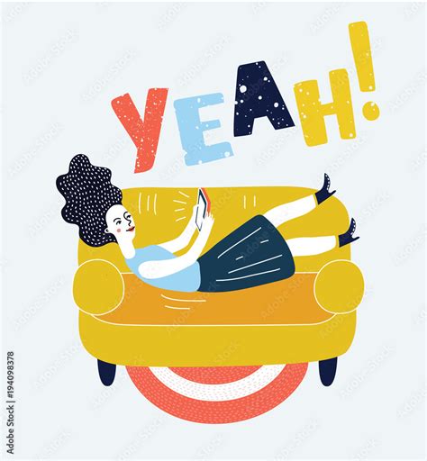 Cartoon Sleeping Girl On Sofa Vector Cartoon Illustration Stock Vector Adobe Stock