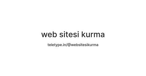 Web Sitesi Kurma Teletype