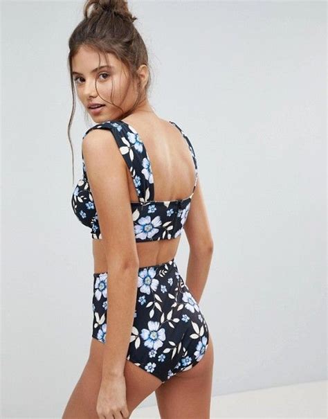 Asos Asos Fuller Bust Exclusive Fallen Floral Print High Waist Bikini