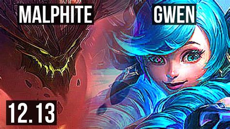 MALPHITE Vs GWEN TOP Rank 3 Malph KR Challenger 12 13 YouTube