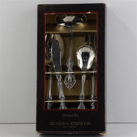 Oneida Michelangelo Stainless Piece Hostess Set Vintage Made In Usa