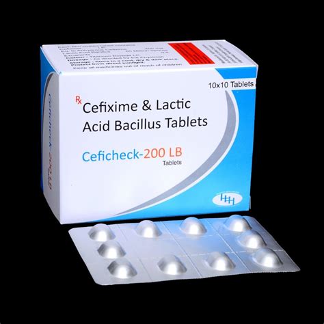 Ceficheck 200 Lb Antibiotics Cefixime 200mg Lactic Acid Tablets