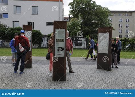 bernauer strasse famous street  berlin editorial stock image image