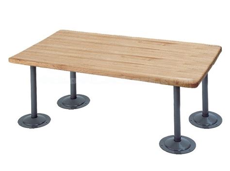 Locker room solid wood bench with 4 pedestals