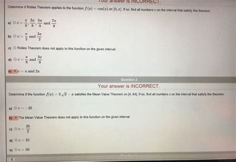 Solved Determine If Rolles Theorem Applies To The Function Chegg