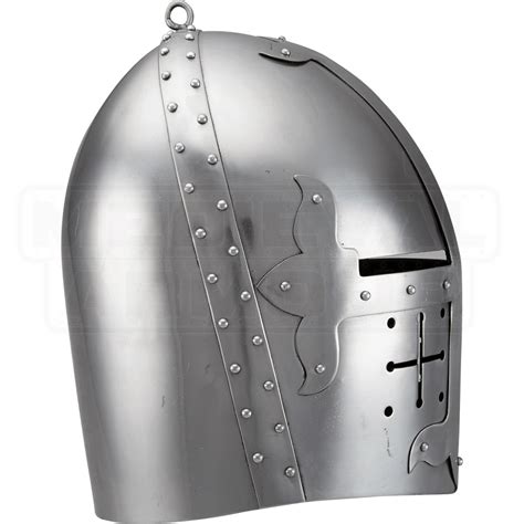 Gothic Knight Helmet Polished Hw 700185 By Medieval Armour Leather