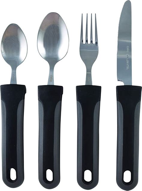 Adaptive Eating Utensils for Parkinson's, Arthritis, MS, Elderly | Easy Grip Silverware Set