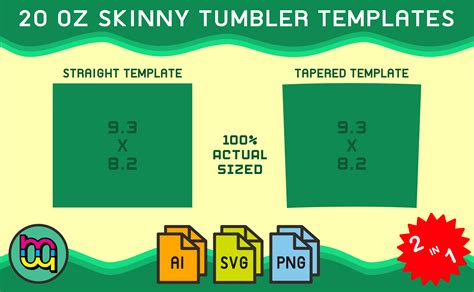 20oz Skinny Tumbler Designing Templates Gráfico por MiracleMaker