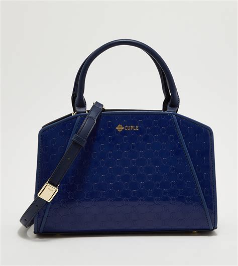 Buy Cuple Textured Satchel Bag With Sling In Navy Thstreet Uae