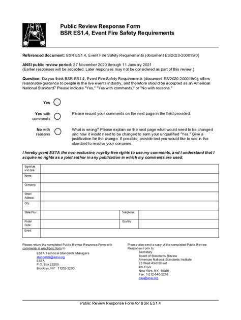 Fillable Online Tsp Esta Public Review Documents ESTA Fax Email Print