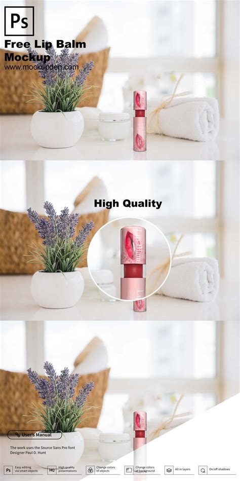 Free Lip Balm Mockup Psd Template Mockup Den