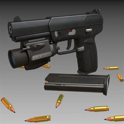 Fn Five Seven 3d Model 20 Max Fbx Obj Free3d