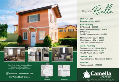 Bella Floor Plan Camella Homes Floor Roma