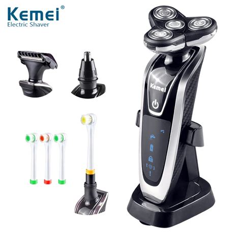 Kemei электробритва 4D с плавающим тройным лезвием, электрическая ...