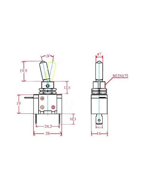 Interrupteur à bascule éclairé par Led rouge 12V 20A