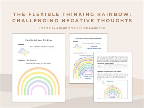 Flexible Rainbow Thinking Therapeutic Worksheet For Assessing And