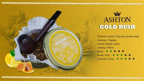 Tutun Ashton Gold Rush 50g Tutun Pipa TuburiAparate Ro