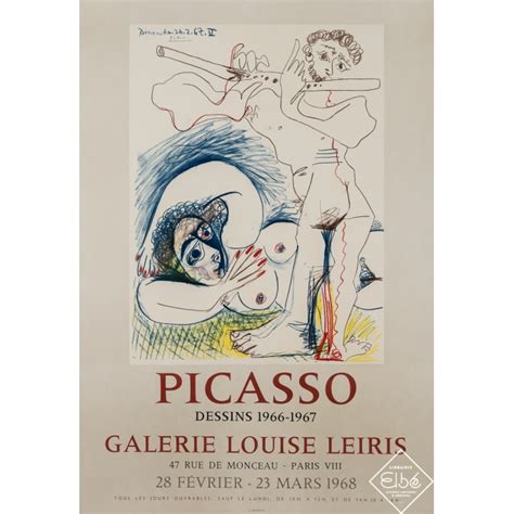 Vintage Poster Picasso Galerie Louise Leiris By Picasso 1968