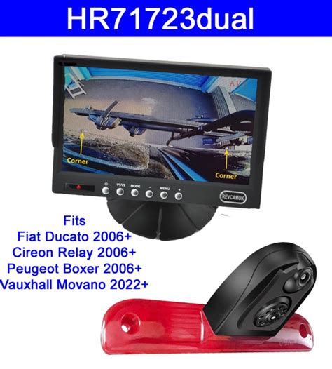 7 Inch Colour Rear View Monitor And Dual Lens Brake Light Camera For