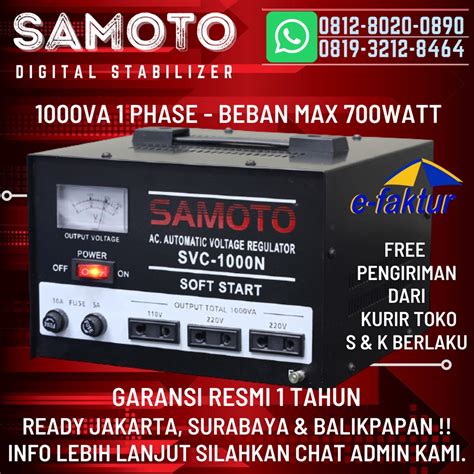 Jual STABILIZER SAMOTO 1000VA STAVOLT LISTRIK 1000VA SAMOTO Shopee