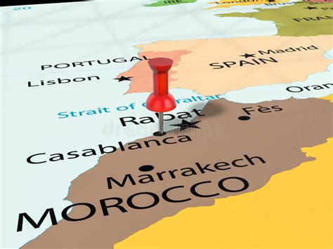 Percevejo No Mapa De Casablanca Ilustra O Stock Ilustra O De