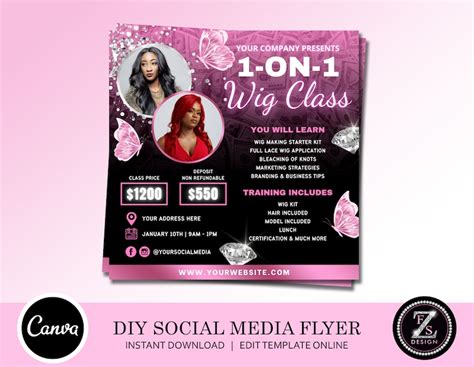 Wig Class Flyer Diy Hair Flyer Hair Extension Flyer Wig Etsy