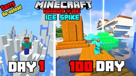 I Survived 100 Days In Ice Spikes Only Biome In Minecraft Hardcore II