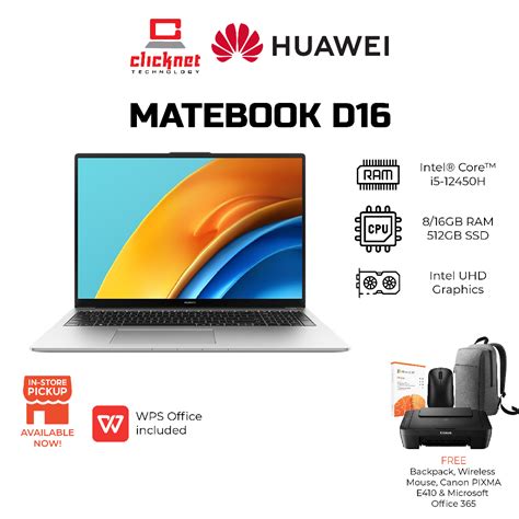 Huawei Matebook D16 2024 16 Inches Laptop I5 12450H I5 13420H