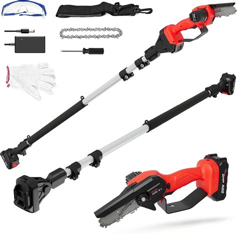 2 In 1 Cordless Pole Saw Mini Chainsaw With Pole 20v 2 0ah Battery Powered Pole