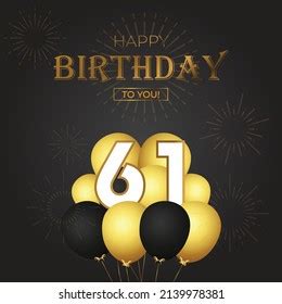 Happy 61st Birthday Greeting Card Vector Stock Vector Royalty Free