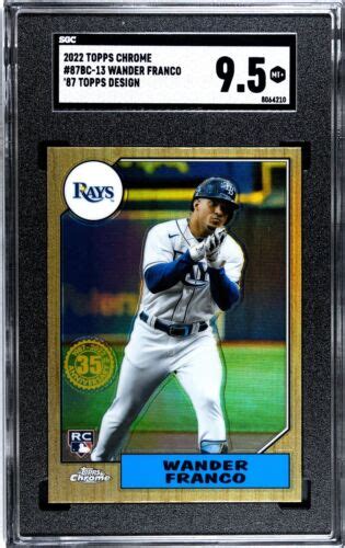 2022 Topps Chrome Wander Franco RC 87BC 13 Rookie Tampa Bay Rays SGC 9