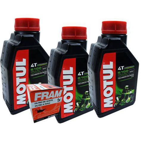 Kit Troca Oleo Motul 5100 15w50 3l Filtro Xj6 Yamaha em Promoção