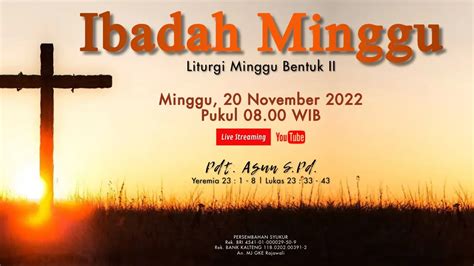 Live Streaming Ibadah Minggu Bentuk III Jemaat GKE Rajawali Palangka