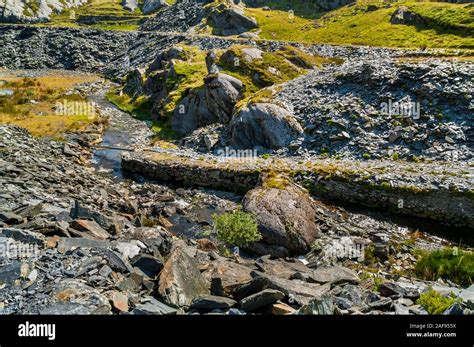 Channel Below The Waterfall At Cwmorthin Quarry Near Tanygrisiau North