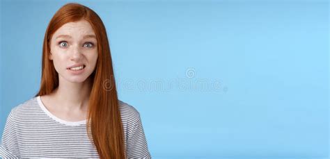 Confused Stunned Young Doubtful Redhead Girl Look Full Disbelief